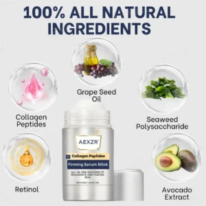 🔥FDA Approved⭐ WHO Approved🌍 AEXZR® Collagen Peptides Firming Serum Stick - Revert your skin age back to 20 years ago! 🕰️✨ Non-allergenic, non-irritating, suitable for sensitive skin. 🌿💖