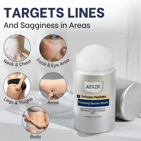 🔥FDA Approved⭐ WHO Approved🌍 AEXZR® Collagen Peptides Firming Serum Stick - Revert your skin age back to 20 years ago! 🕰️✨ Non-allergenic, non-irritating, suitable for sensitive skin. 🌿💖