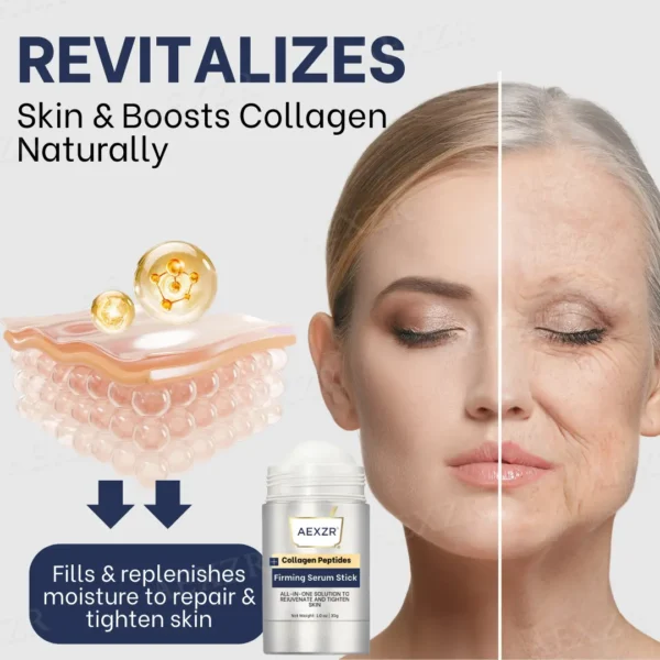 🔥FDA Approved⭐ WHO Approved🌍 AEXZR® Collagen Peptides Firming Serum Stick - Revert your skin age back to 20 years ago! 🕰️✨ Non-allergenic, non-irritating, suitable for sensitive skin. 🌿💖