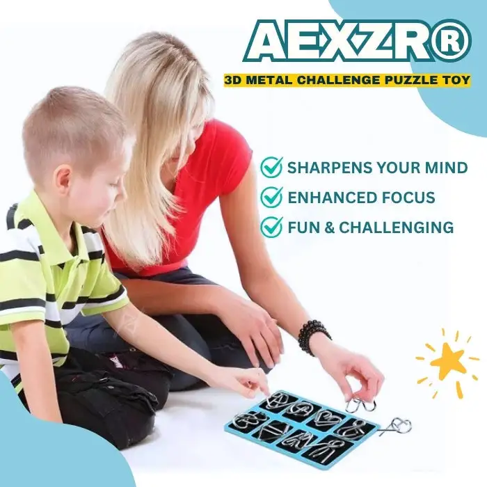 AEXZRยฎ 3D Metal Challenge Puzzle Toy (๐๐% ๐๐ฝ๐ฝ ๐๐ก๐๐ฆ ๐๐ก ๐ญ๐ฌ ๐ ๐๐ก๐จ๐ง๐๐ฆ)