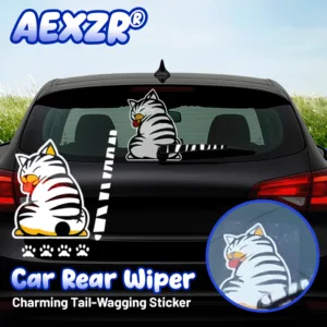🏆AEXZR® Car Rear Wiper Charming Tail-Wagging Sticker - The Adorable Wag That Turns Heads & Smiles! 🐕✨